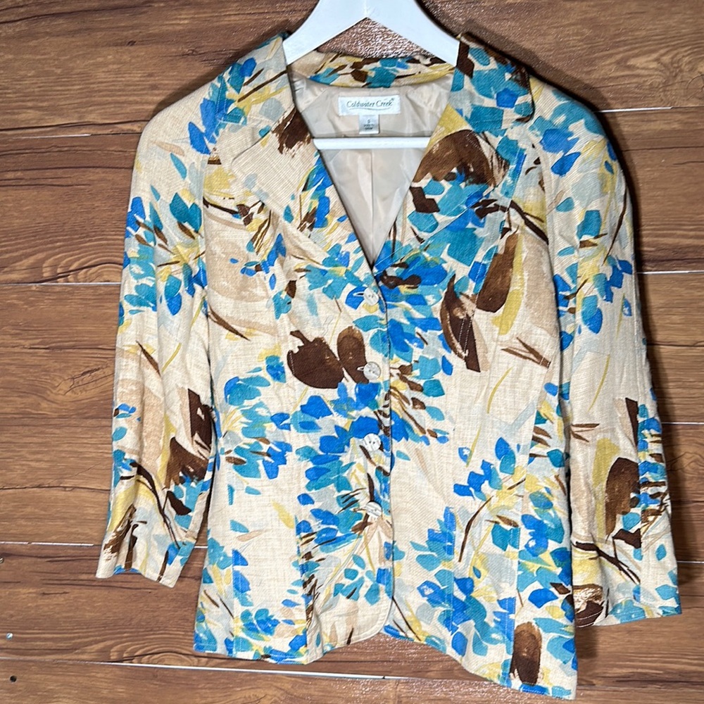 Vintage Rayon blended Coldwater Creek floral women’s blazers size small